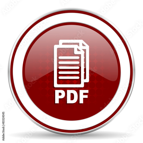 pdf red glossy web icon,