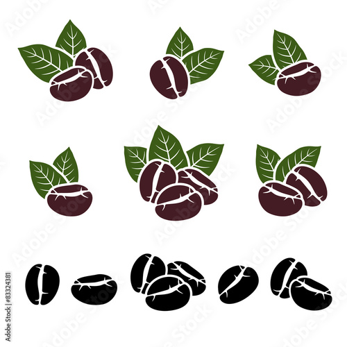 Coffee beans set. Vector 
