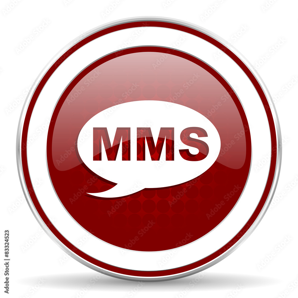 mms red glossy web icon