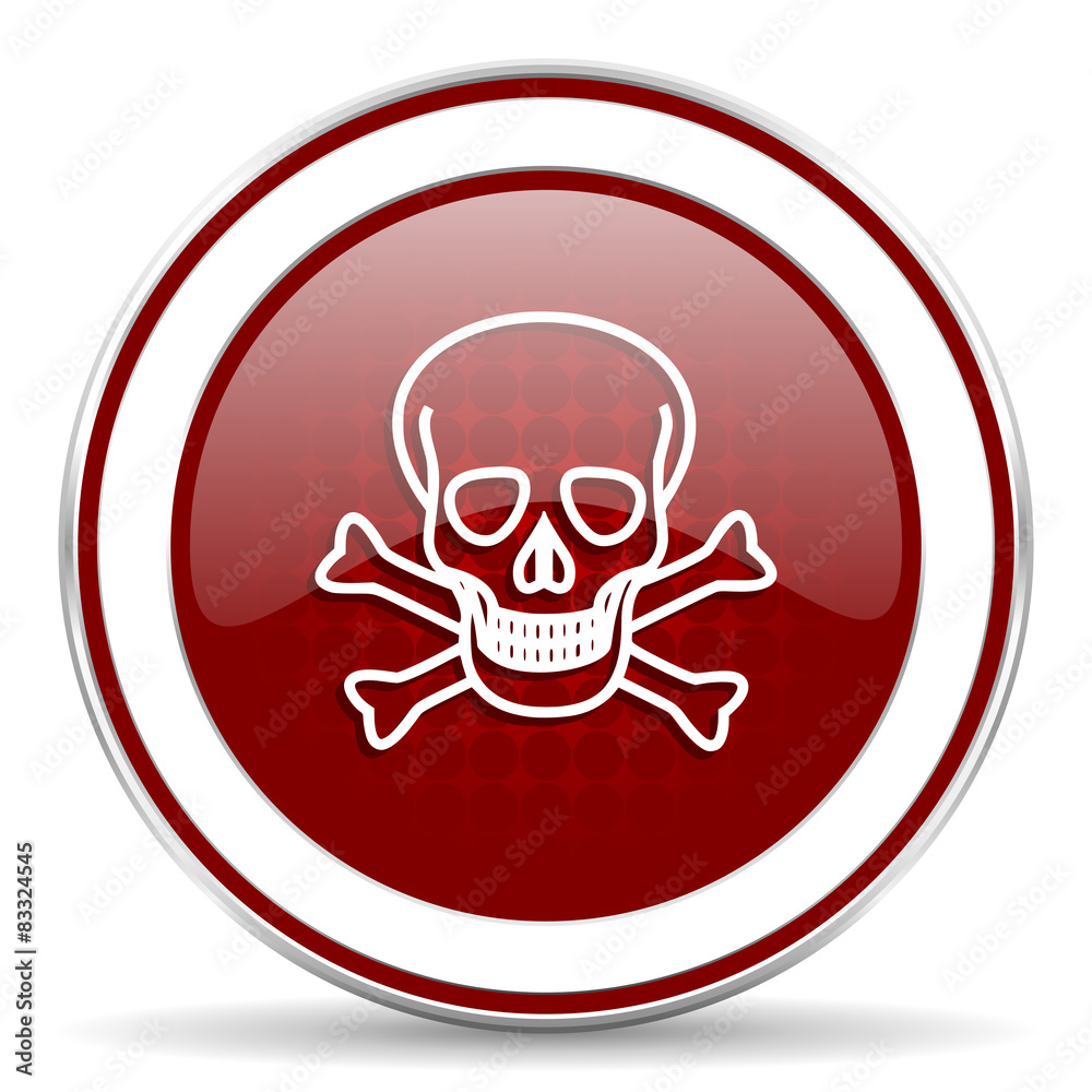 skull red glossy web icon