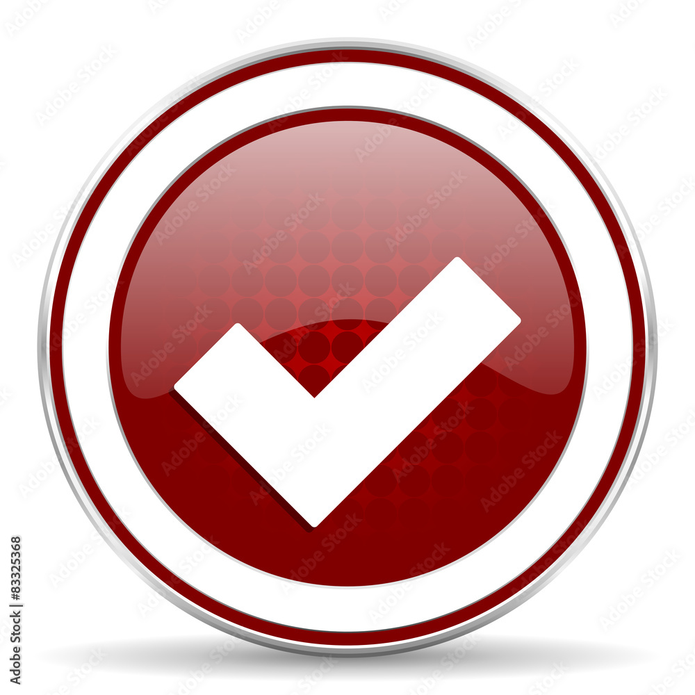 accept red glossy web icon