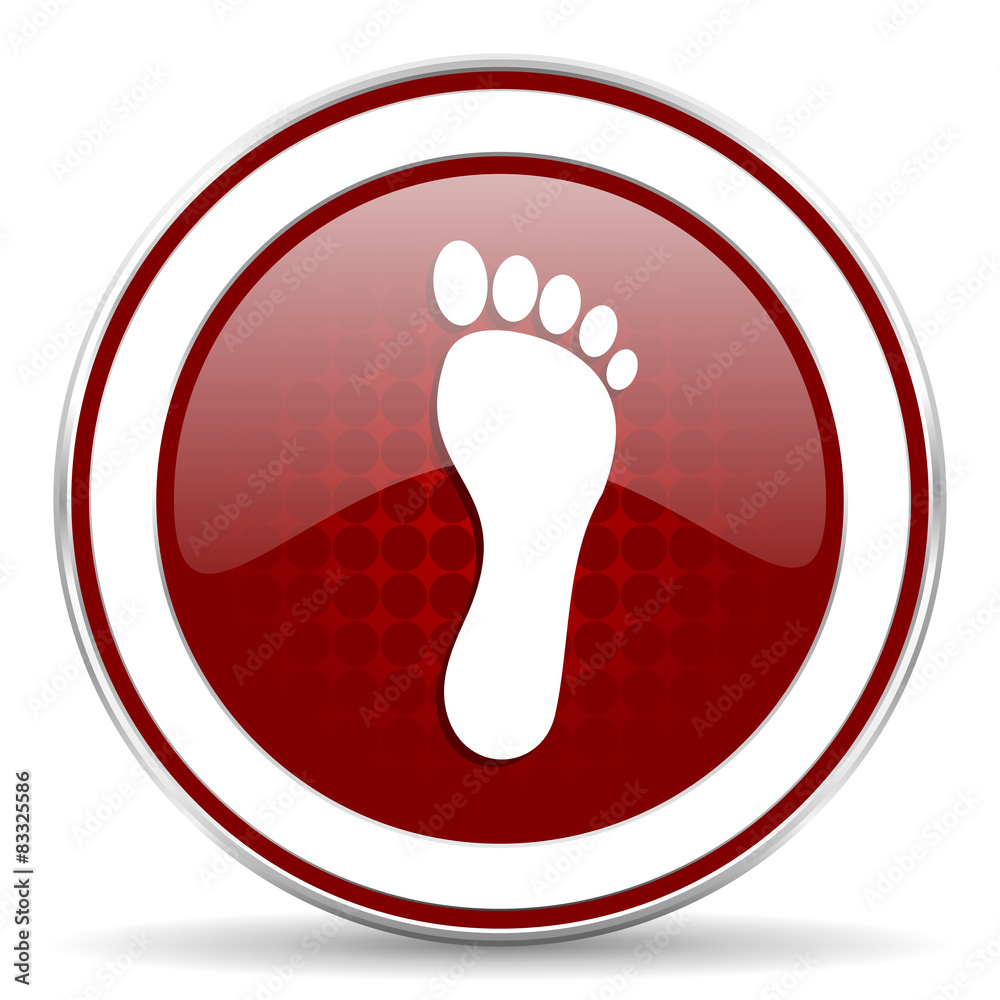 foot red glossy web icon foot red glossy web icon