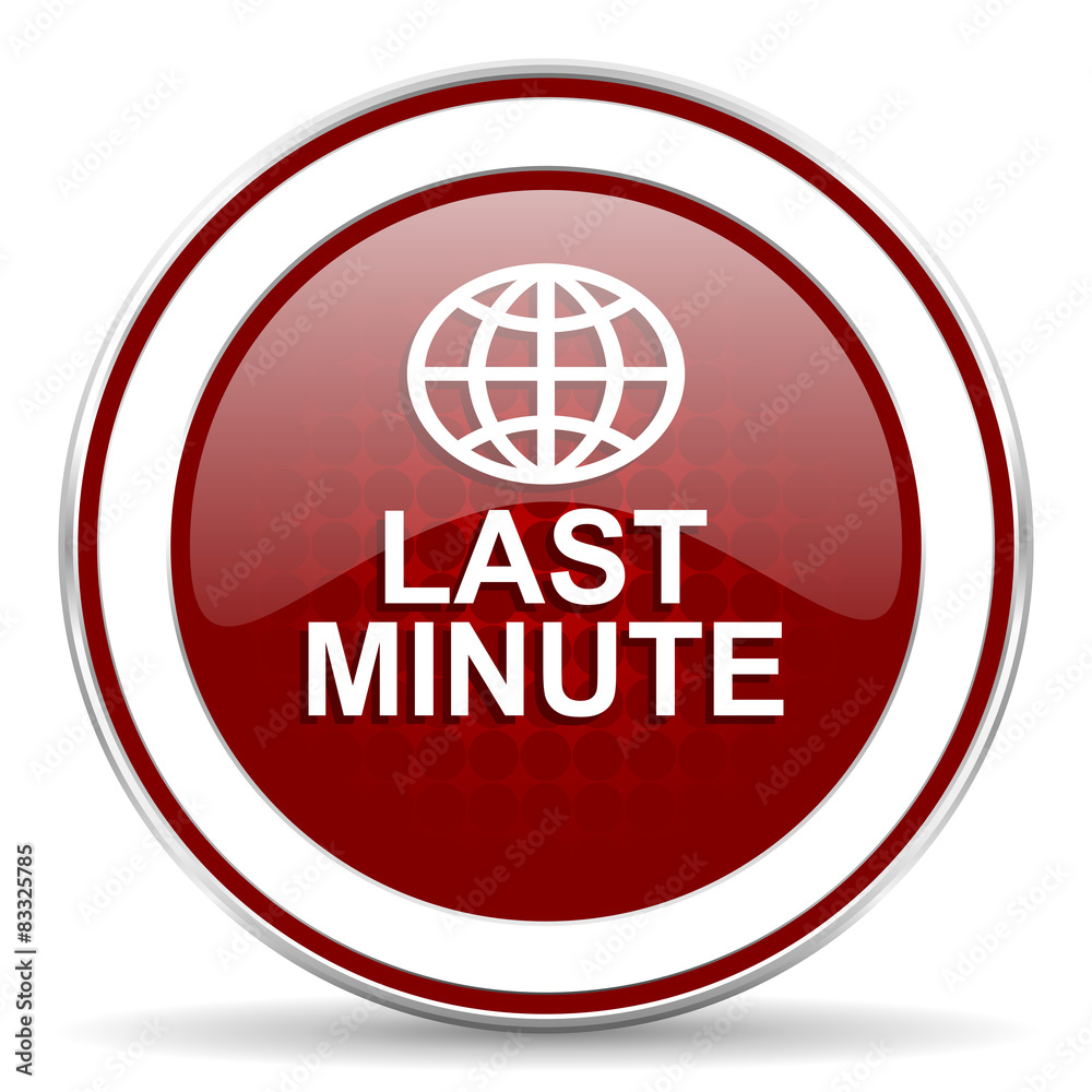 last minute red glossy web icon