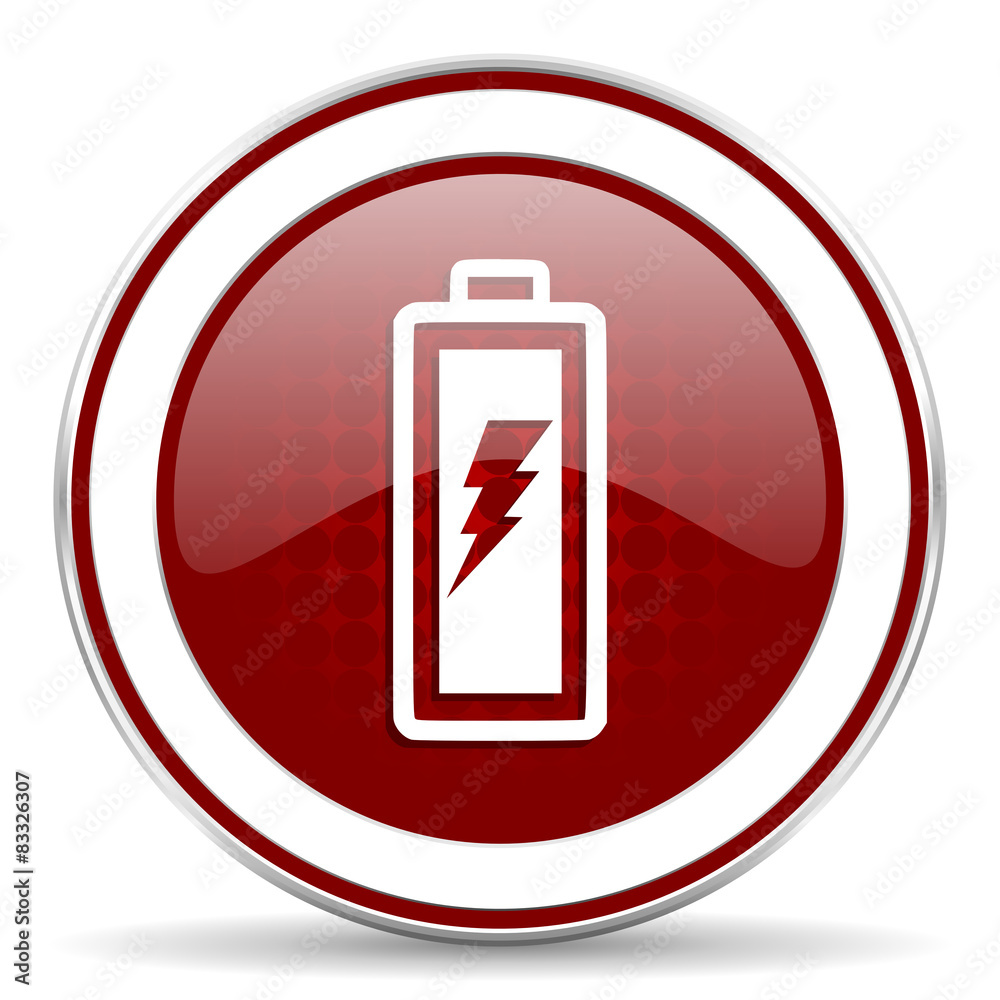 battery red glossy web icon battery red glossy web icon