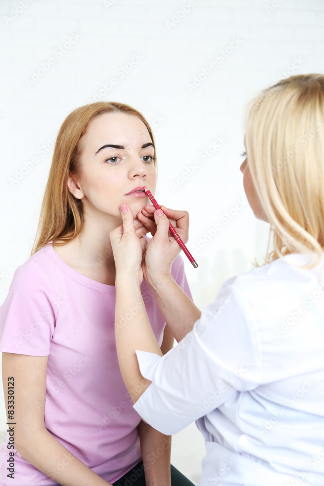 Permanent make-up (tattoo) at beauty salon