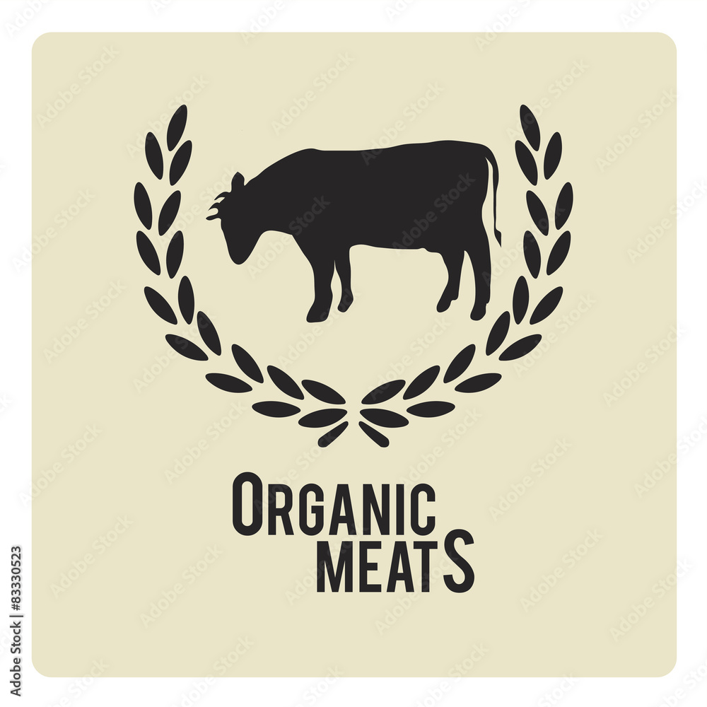 Obraz premium organic meat illustration over color background