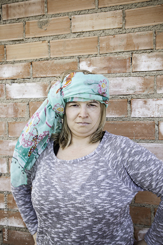 Girl with scarf photo