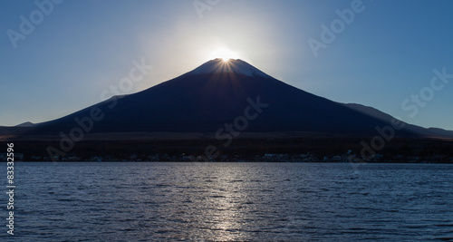 Fuji diamond at Lake Yamanakako   Sunset at Top of Mountain Fuji