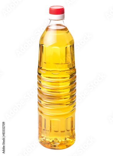 Vegetable cooking oil in a plastic bottle