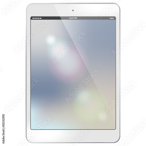 White Tablet PC  Vector illustration