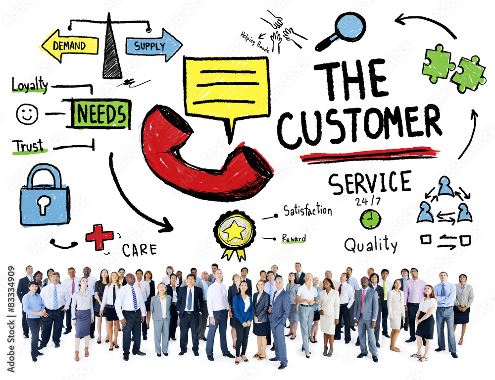 Naklejka premium The Customer Service Target Market Support Assistance Concept