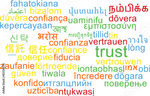 Trust multilanguage wordcloud background concept