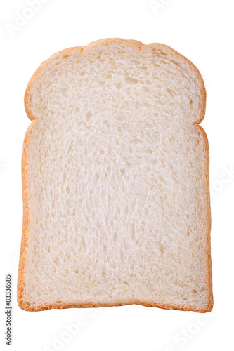 slice of white bread against the white background