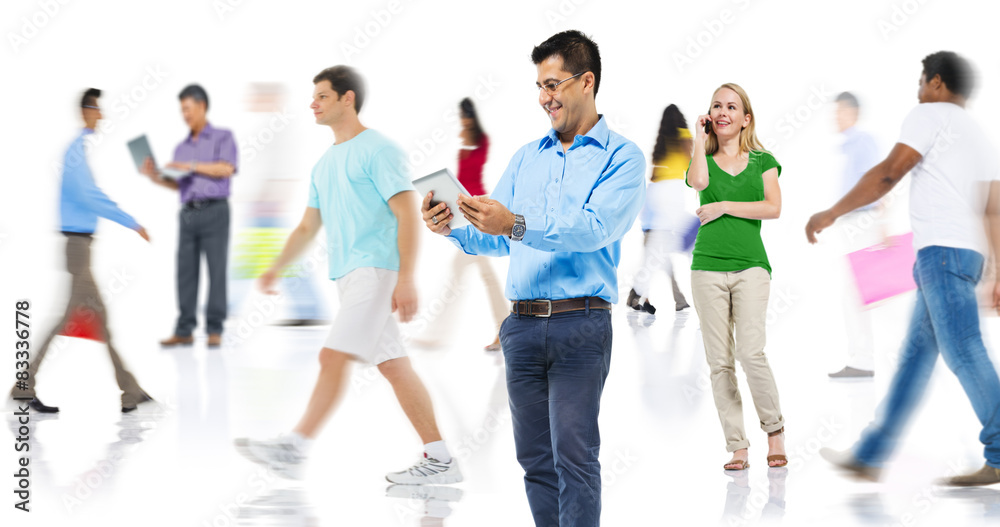 Community Diversity People Shopping Online Technology Concept Community Diversity People Shopping Online Technology Concept