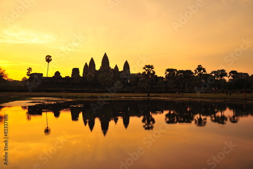 Angkor Wat Temple of Cambodia at Sunrise
