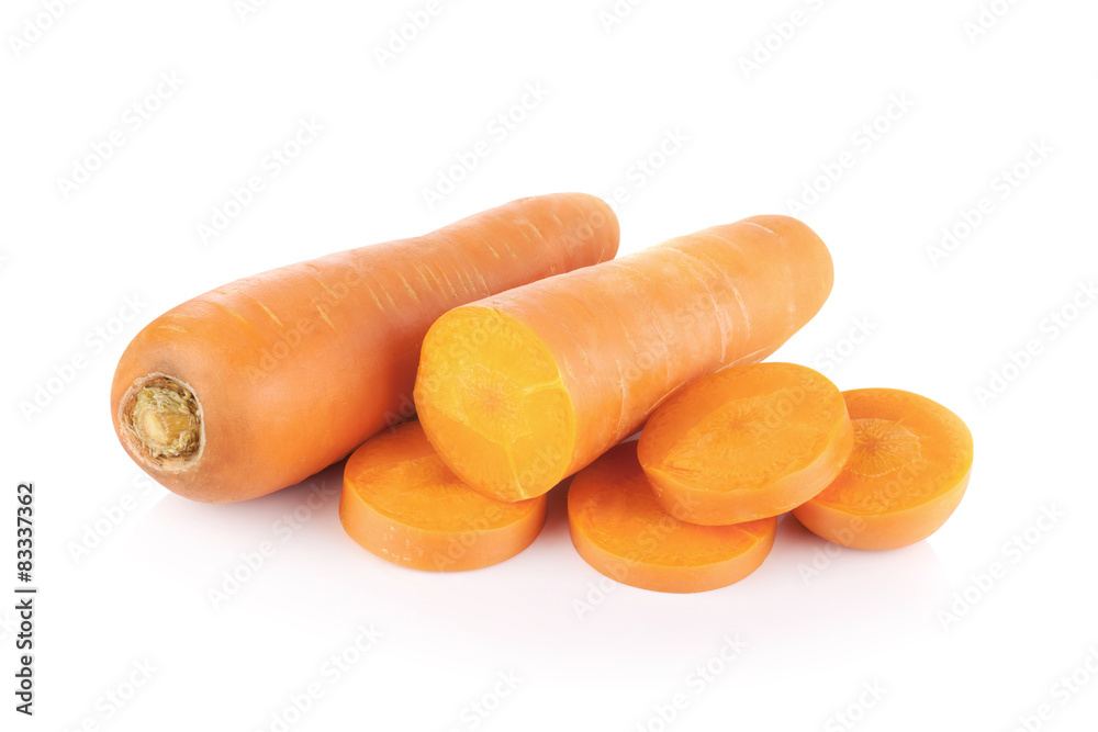Fresh and sweet carrot isolated on white background Fresh and sweet carrot isolated on white background