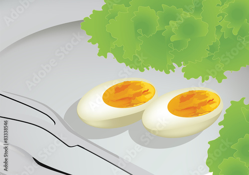 uovo con insalata