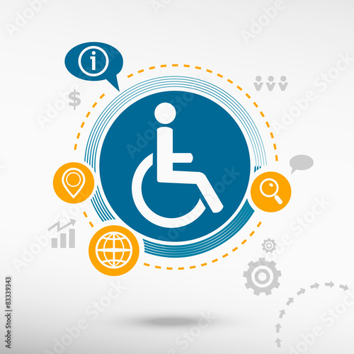 Disabled Handicap icon and creative design elements