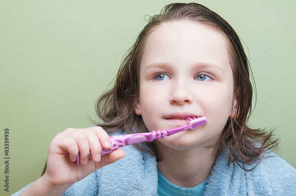 Girl brushing her teeth Girl brushing her teeth