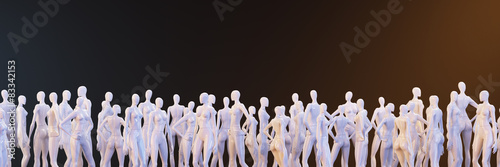 Panorama Banner mit abstakten Mannequins
