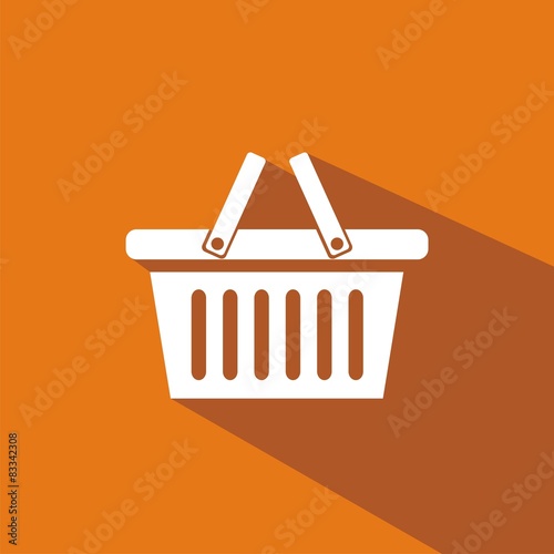 Icono cesta de la compra naranja sombra