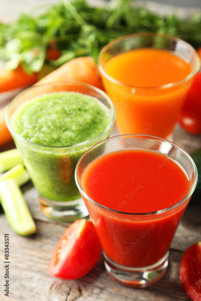 Fresh tomato, carrot and cucumber juice Fresh tomato, carrot and cucumber juice