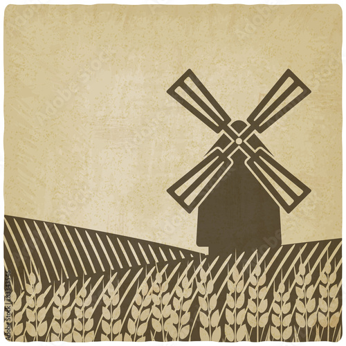 windmill in wheat field
