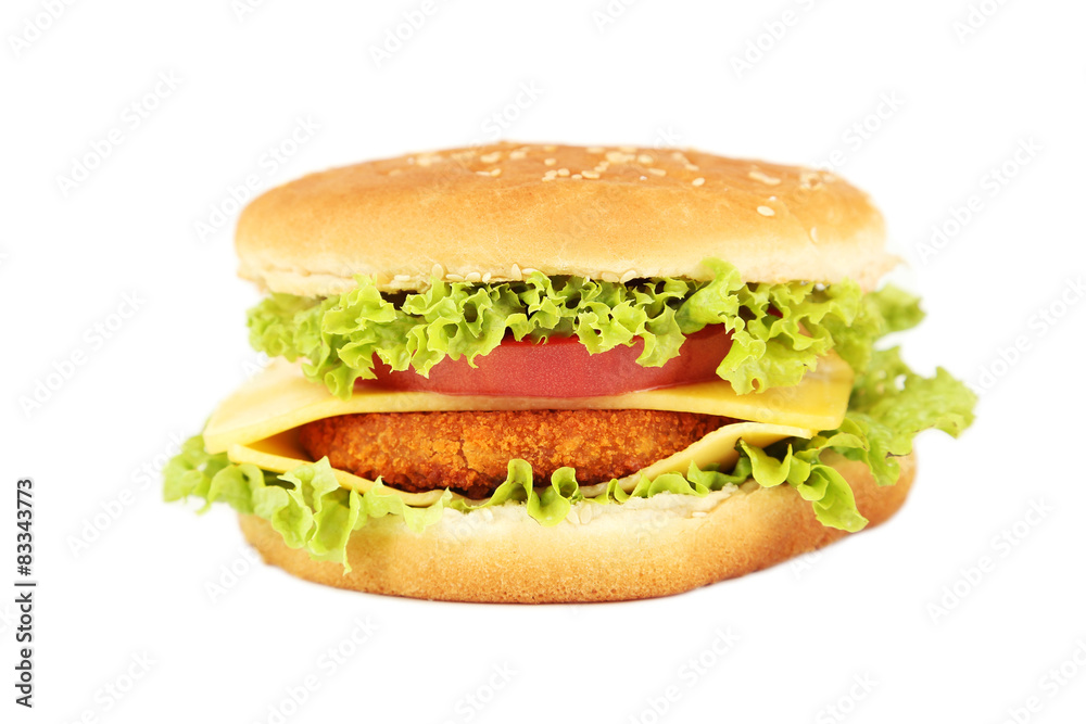 Big burger isolated on white Big burger isolated on white