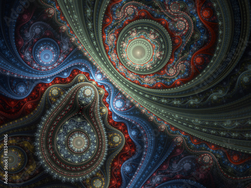 Colorful lacy pattern, digital artwork © Keila Neokow