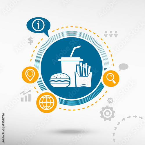 Fast food icon and creative design elements