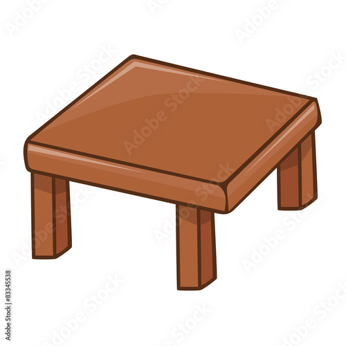 Wooden table isolated illustration