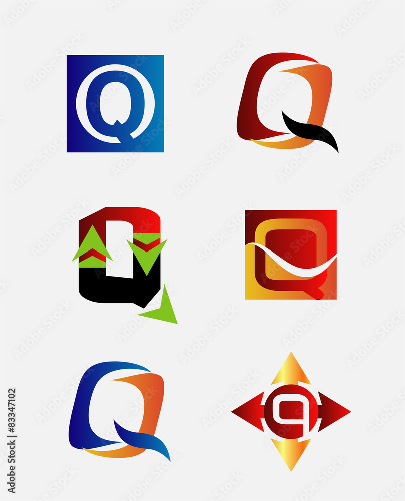 Vector illustration of abstract icons based on the letter Q logo set
Vector illustration of abstract icons based on the letter Q logo set