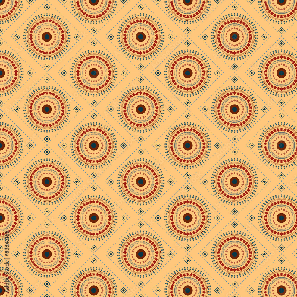 Seamless pattern with circles earthtone and pattern brushs.