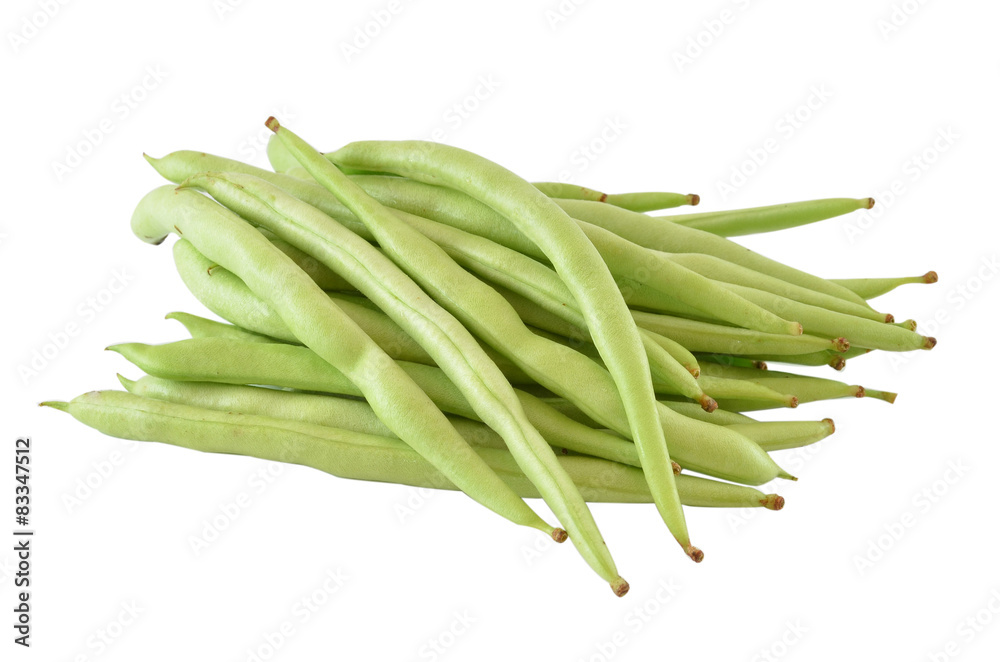 green beans on white green beans on white