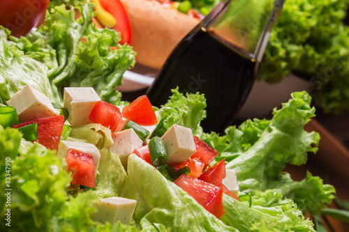 fresh vegetable salad,close-up