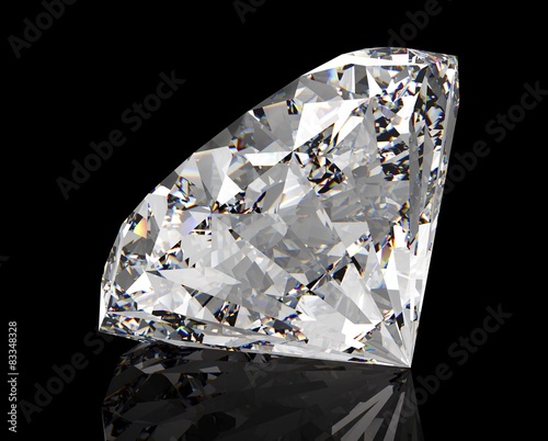 perfect diamond isolated on black