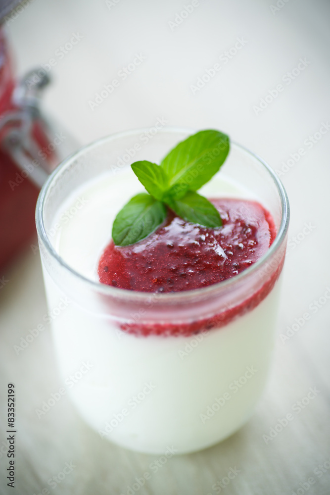 sweet homemade yogurt with fruit jam sweet homemade yogurt with fruit jam