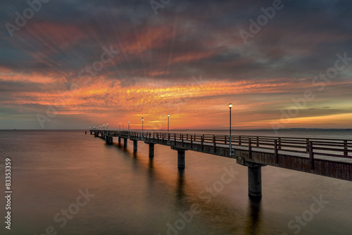 Pier before dawn, Baltic Sea, Ahlbeck Heringsdorf Germany