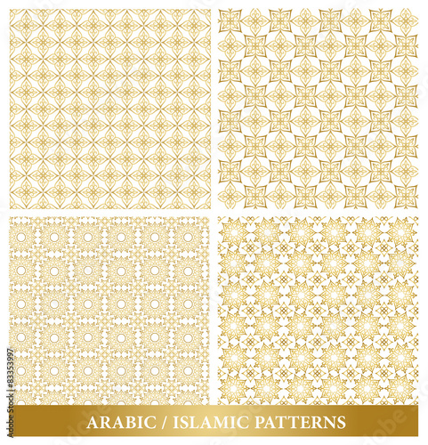 Set of Islamic or Arabic Seamless Patterns