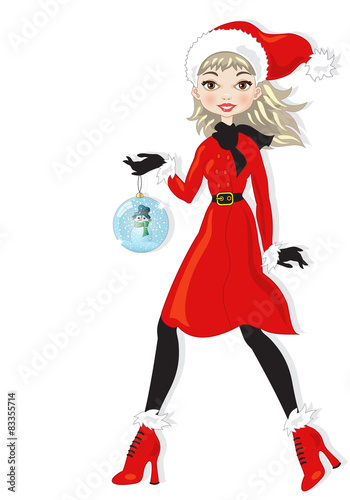 Christmas Shopping on  White Background