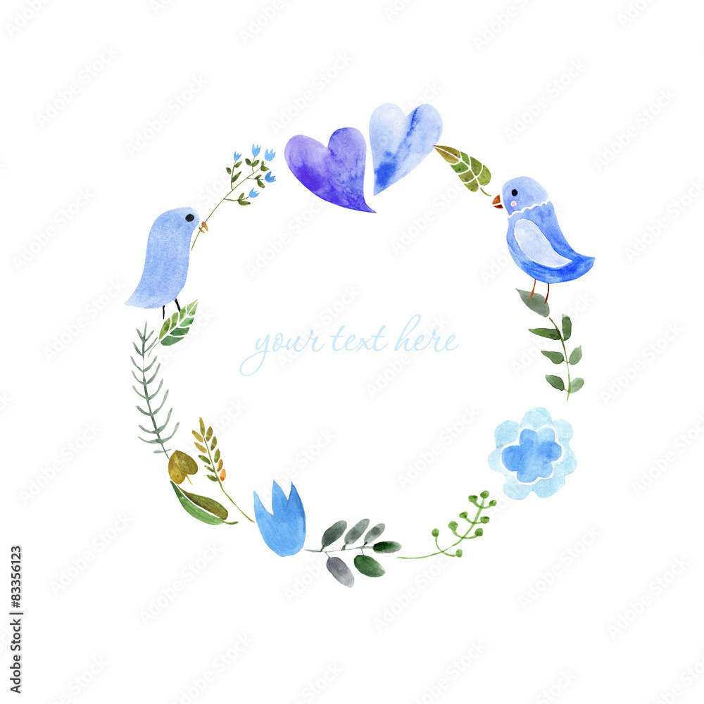 wreath of painted watercolor wreath of painted watercolor