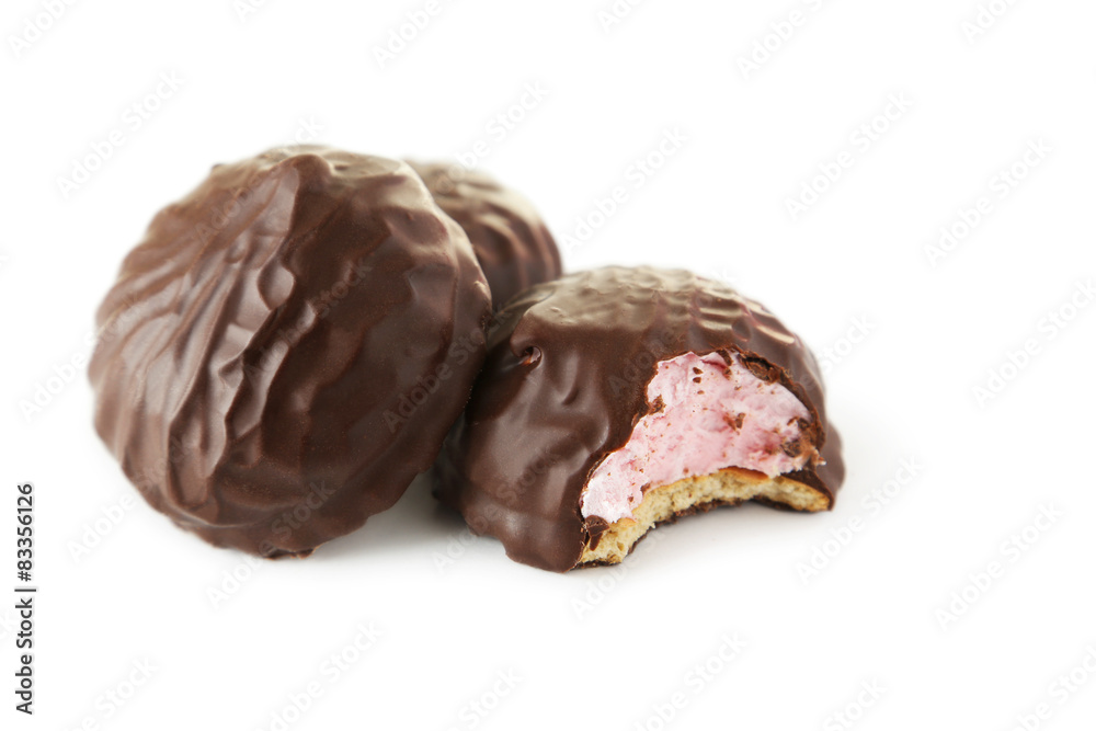 Zephyr in chocolate isolated on white Zephyr in chocolate isolated on white