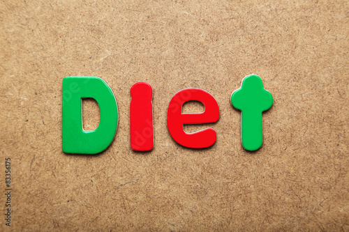 Diet word made of colorful magnets