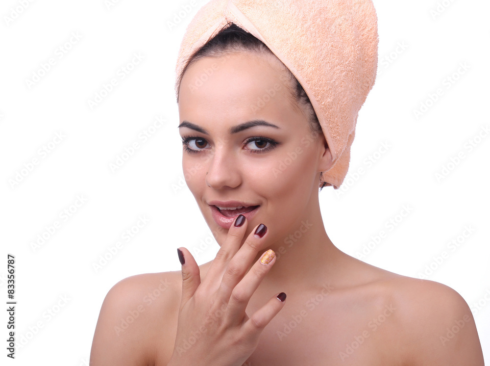 Face of young woman close up