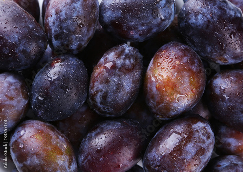 Fresh plums background