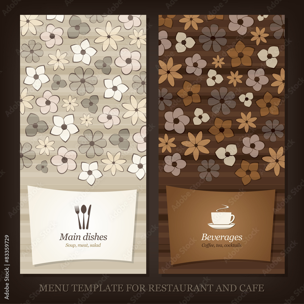 Menu template for restaurant and cafe Menu template for restaurant and cafe
