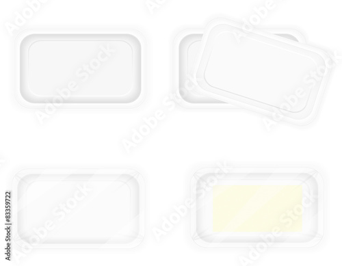 white plastic container packaging for food vector illustration