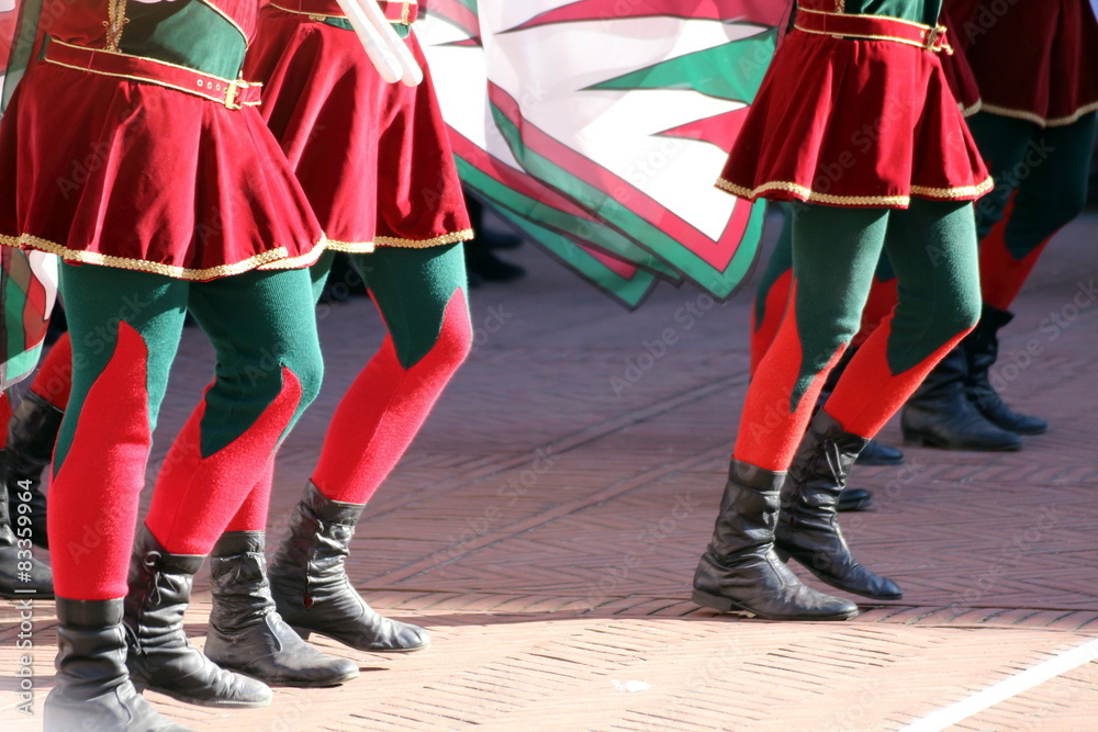 competitions of the flag wavers and the parade of the districts