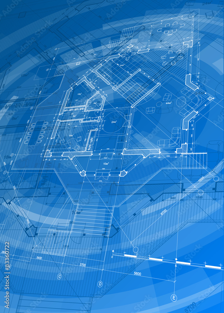 Obraz premium Architecture design: blueprint house plan