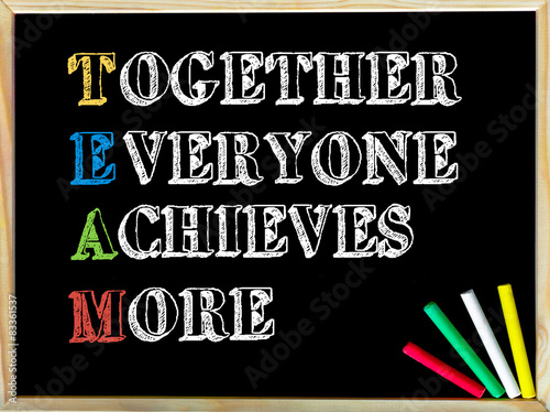 Canvas Print Acronym TEAM as Together Everyone Achieves More